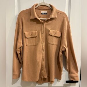 Magellan Outdoors Camel Waffle Knit Button-Up Jacket